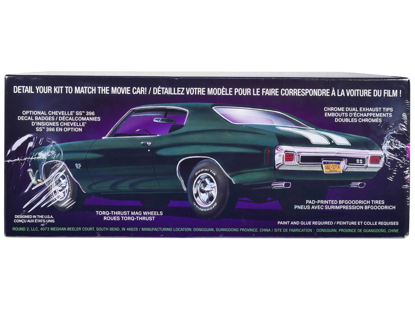 Skill 2 Model Kit 1970 Chevrolet Chevelle SS "John Wick" (2014) Movie 1/25 Scale Model by AMT