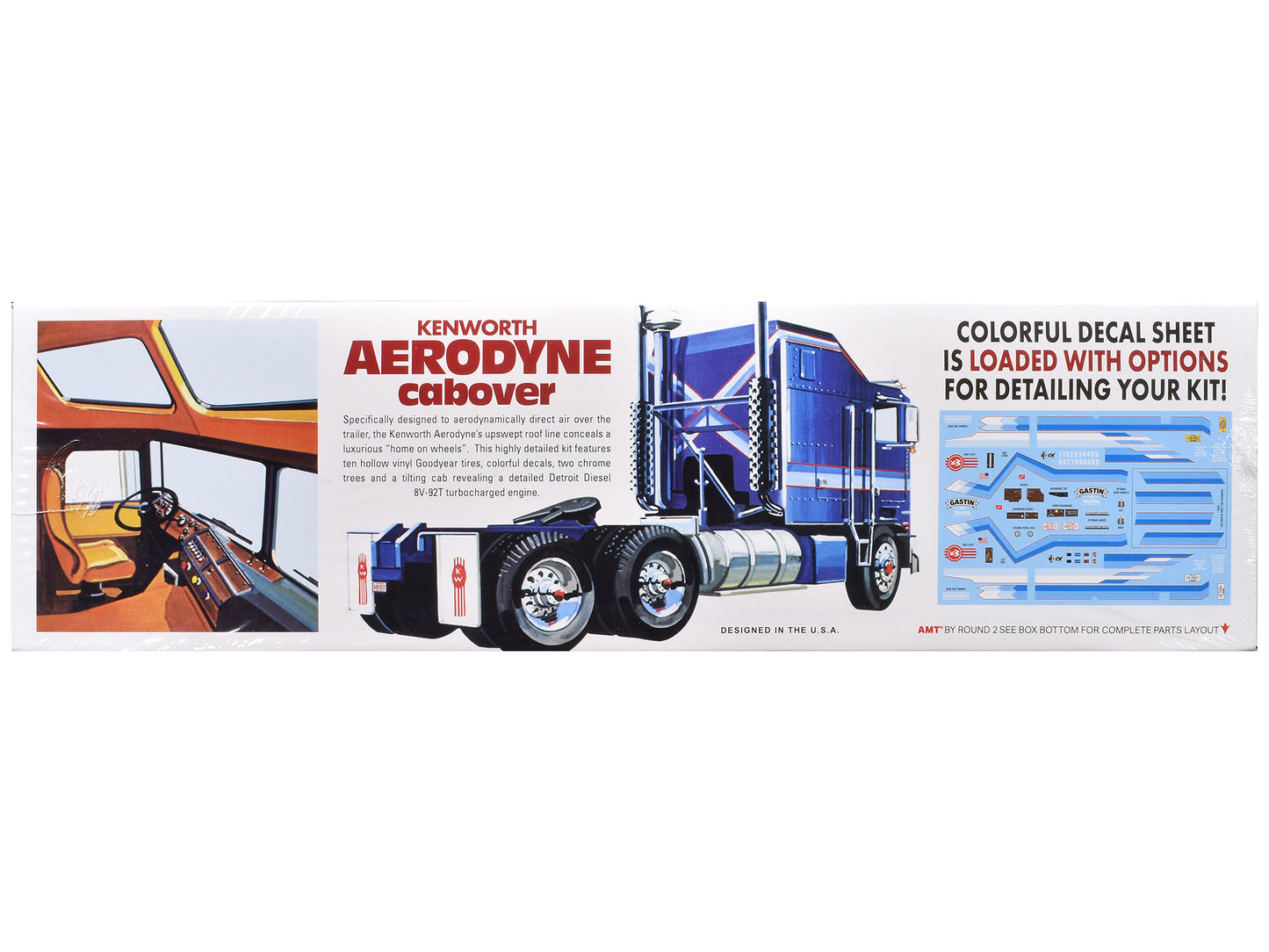 Skill 3 Model Kit Kenworth Aerodyne Cabover Truck Tractor 1/25 Scale Model by AMT