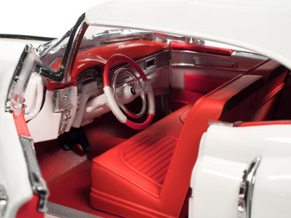 1953 Cadillac Eldorado Soft Top Alpine White with Red Interior 1/18 Diecast Model Car by Auto World