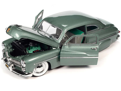 1949 Mercury Eight Coupe Berwick Green Metallic with Green and Gray Interior 1/18 Diecast Model Car by Auto World