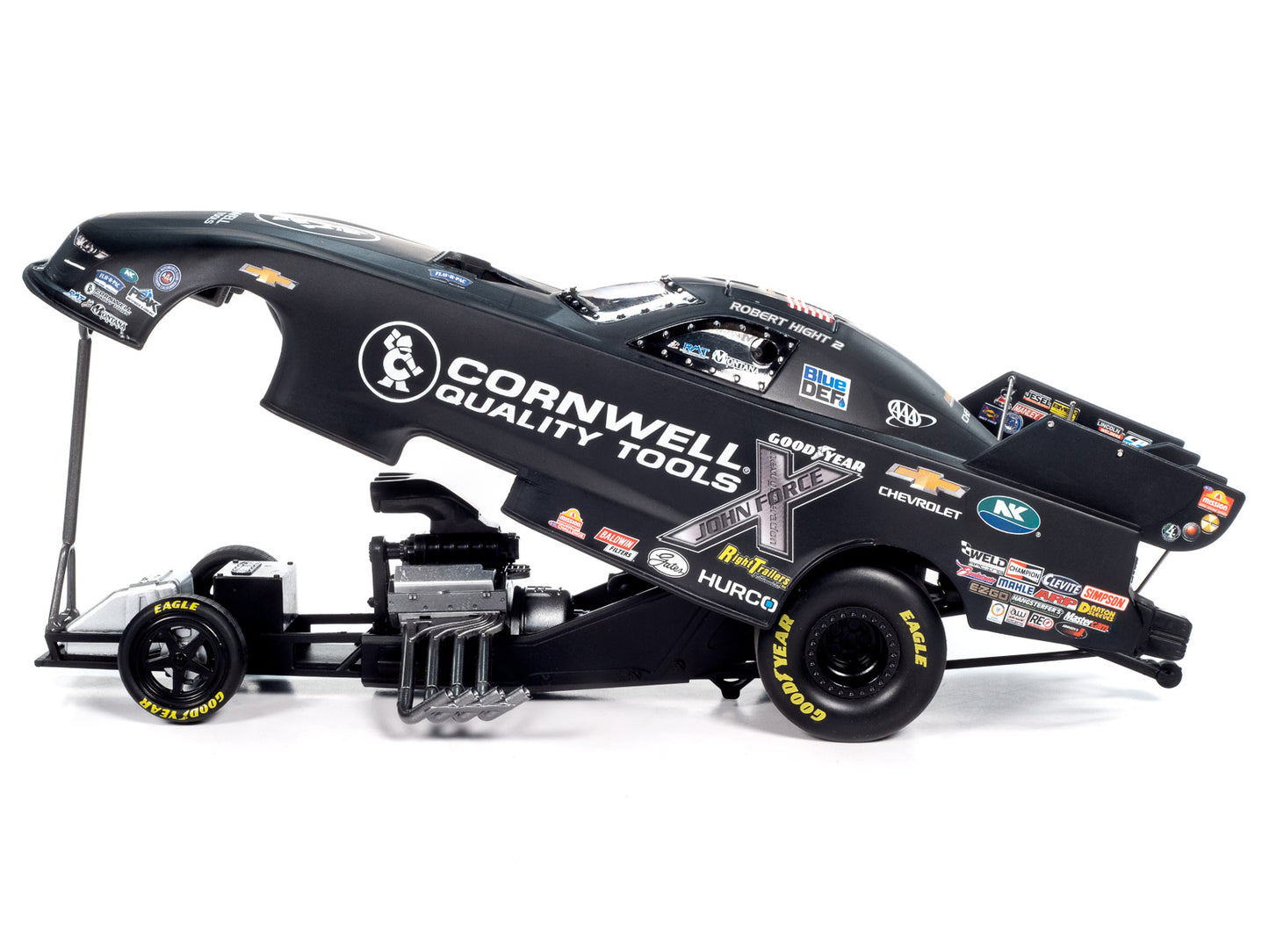 Chevrolet Camaro SS NHRA Funny Car Robert Hight "Cornwell Quality Tools" (2023) "John Force Racing" Limited Edition 1/24 Diecast Model by Auto World