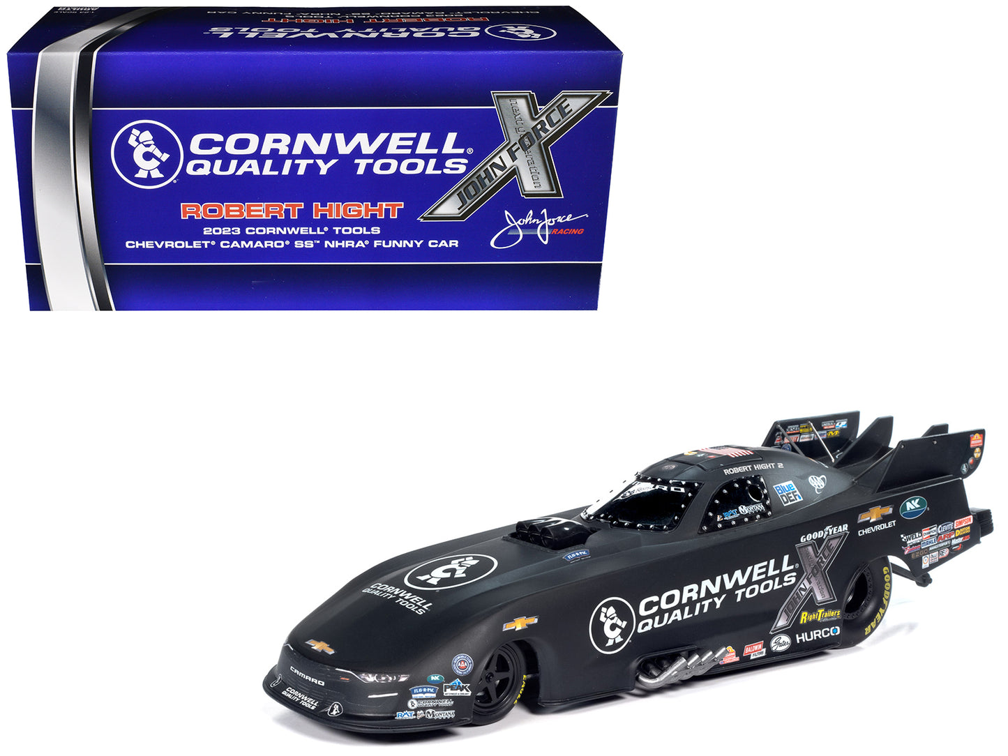 Chevrolet Camaro SS NHRA Funny Car Robert Hight "Cornwell Quality Tools" (2023) "John Force Racing" Limited Edition 1/24 Diecast Model by Auto World