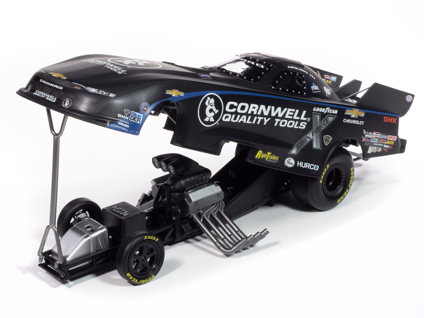 Chevrolet Camaro NHRA Funny Car Austin Prock "Cornwell Tools" (2024) "John Force Racing" Limited Edition 1/24 Diecast Model Car by Auto World