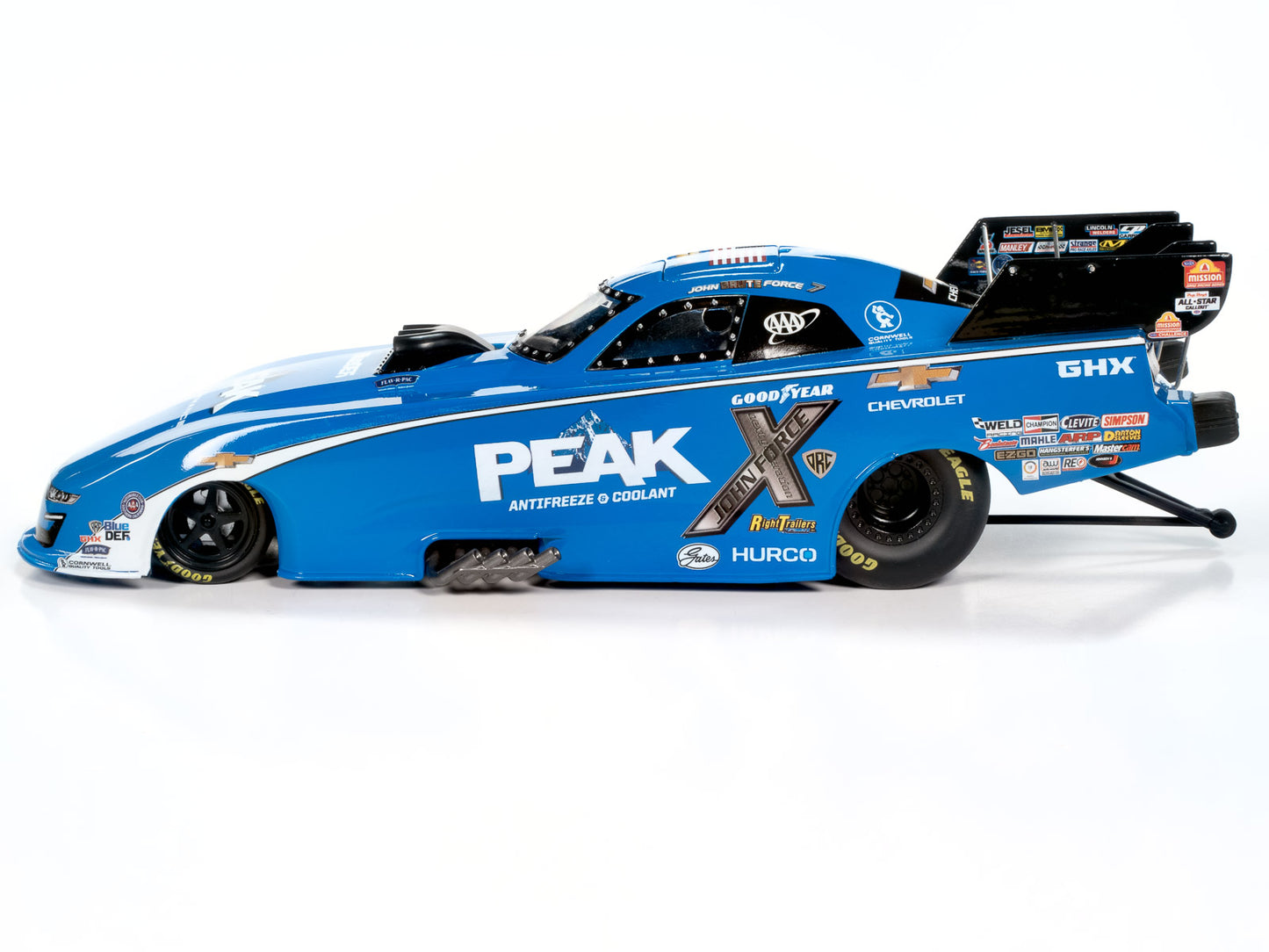 Chevrolet Camaro NHRA Funny Car John 'Brute' Force "Peak Performance" (2024) "John Force Racing" Limited Edition 1/24 Diecast Model by Auto World