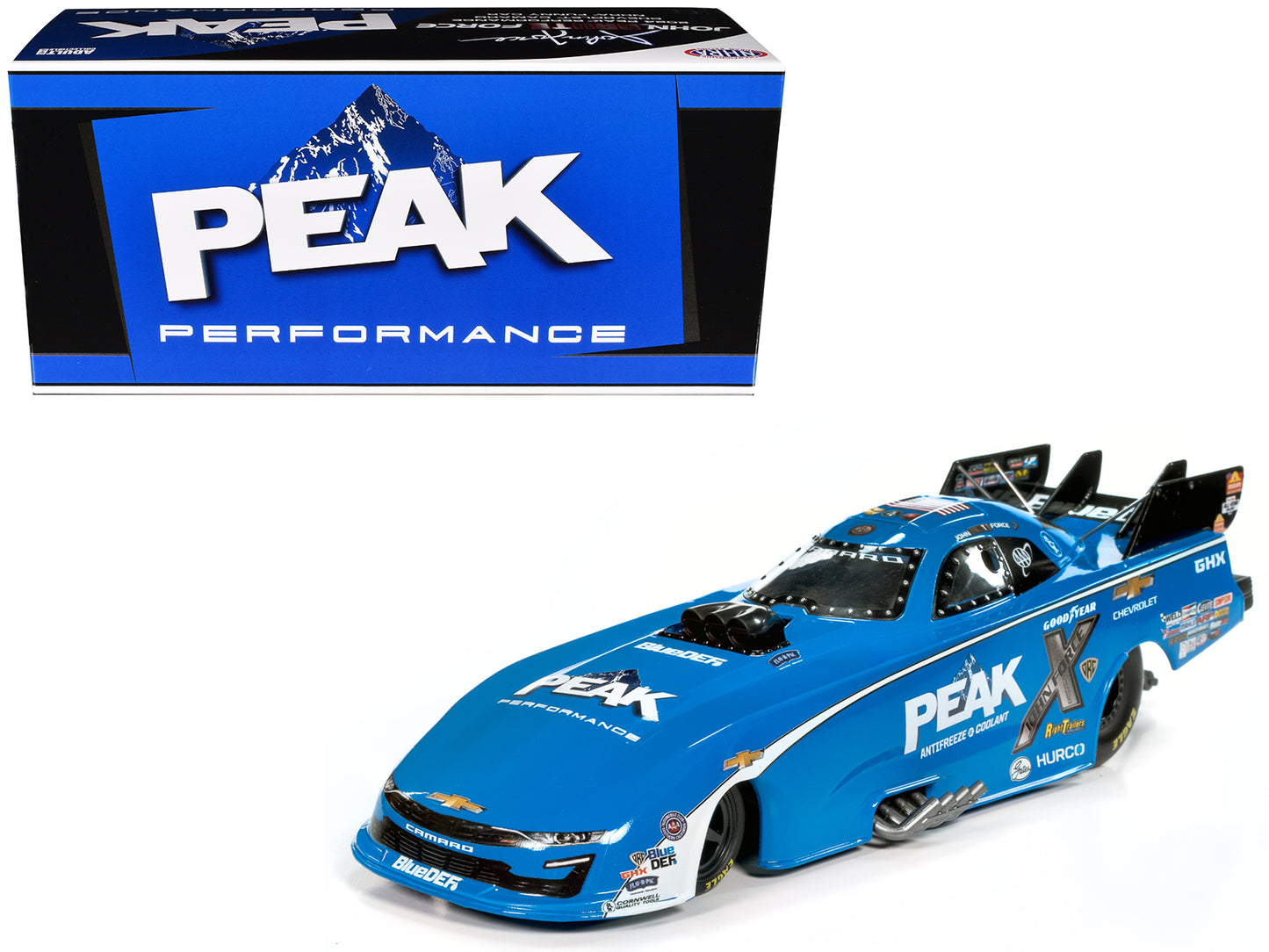 Chevrolet Camaro NHRA Funny Car John 'Brute' Force "Peak Performance" (2024) "John Force Racing" Limited Edition 1/24 Diecast Model by Auto World