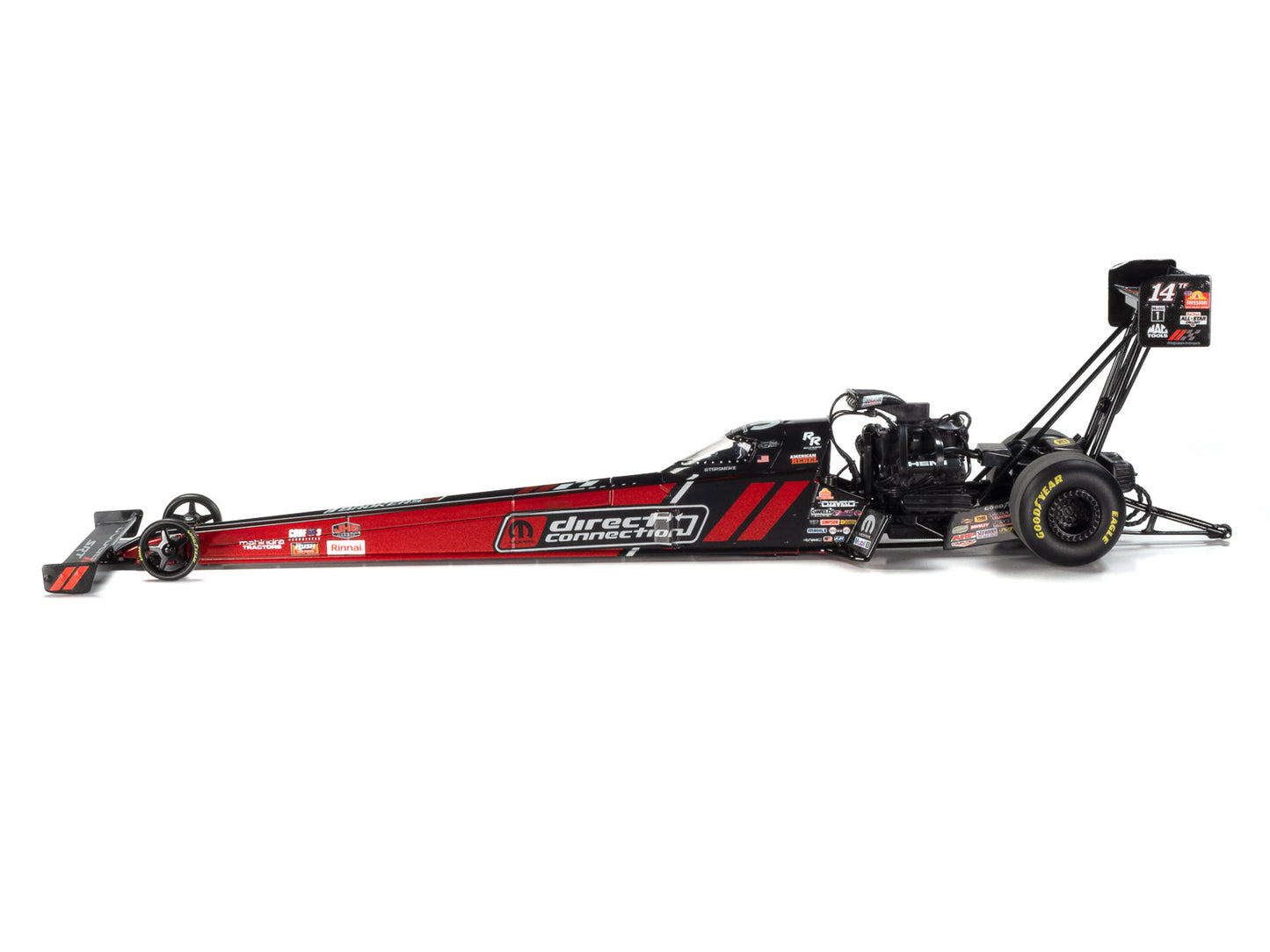 NHRA TFD (Top Fuel Dragster) Tony Stewart "Mopar Direct Connection" Red and Black "Dodge Power Brokers" 1/24 Diecast Model by Auto World