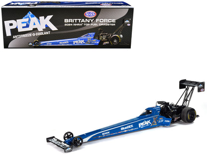 NHRA TFD (Top Fuel Dragster) Brittany Force "PEAK Antifreeze & Coolant" Blue "John Force Racing" 1/24 Diecast Model by Auto World