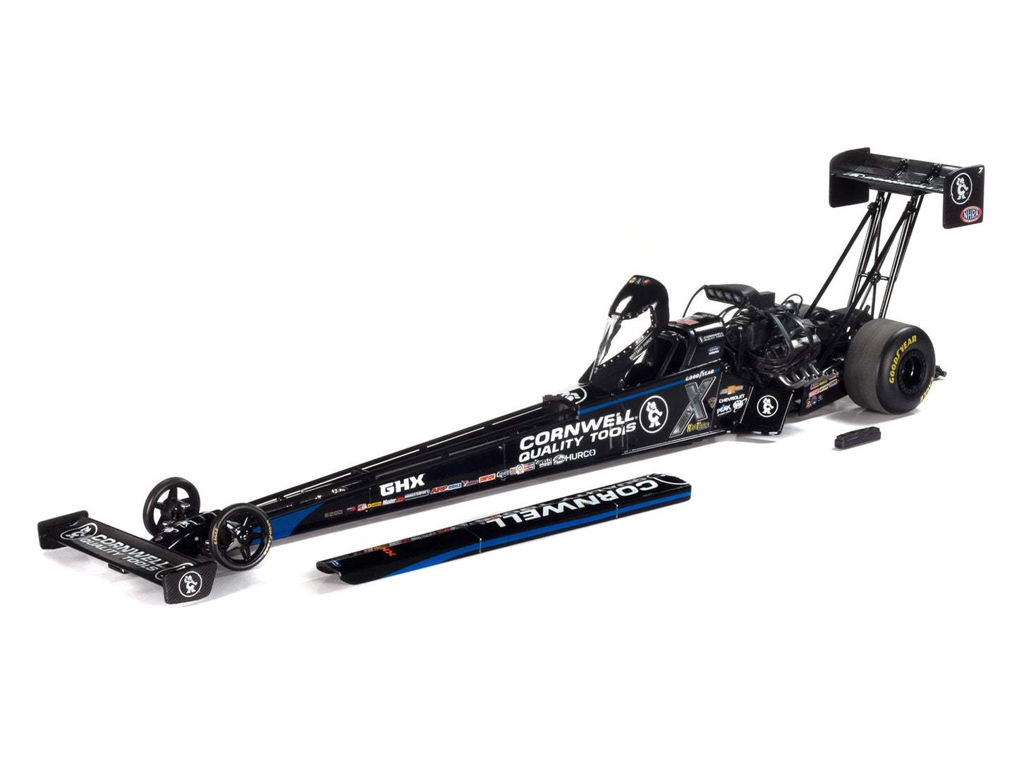 NHRA TFD (Top Fuel Dragster) Brittany Force "Cornwell Quality Tools" Black "John Force Racing" 1/24 Diecast Model by Auto World