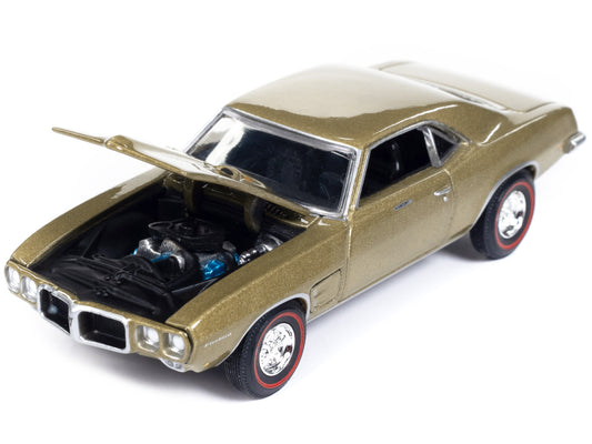 1969 Pontiac Firebird Royal Bobcat Antique Gold Metallic "Vintage Muscle" Limited Edition 1/64 Diecast Model Car by Auto World