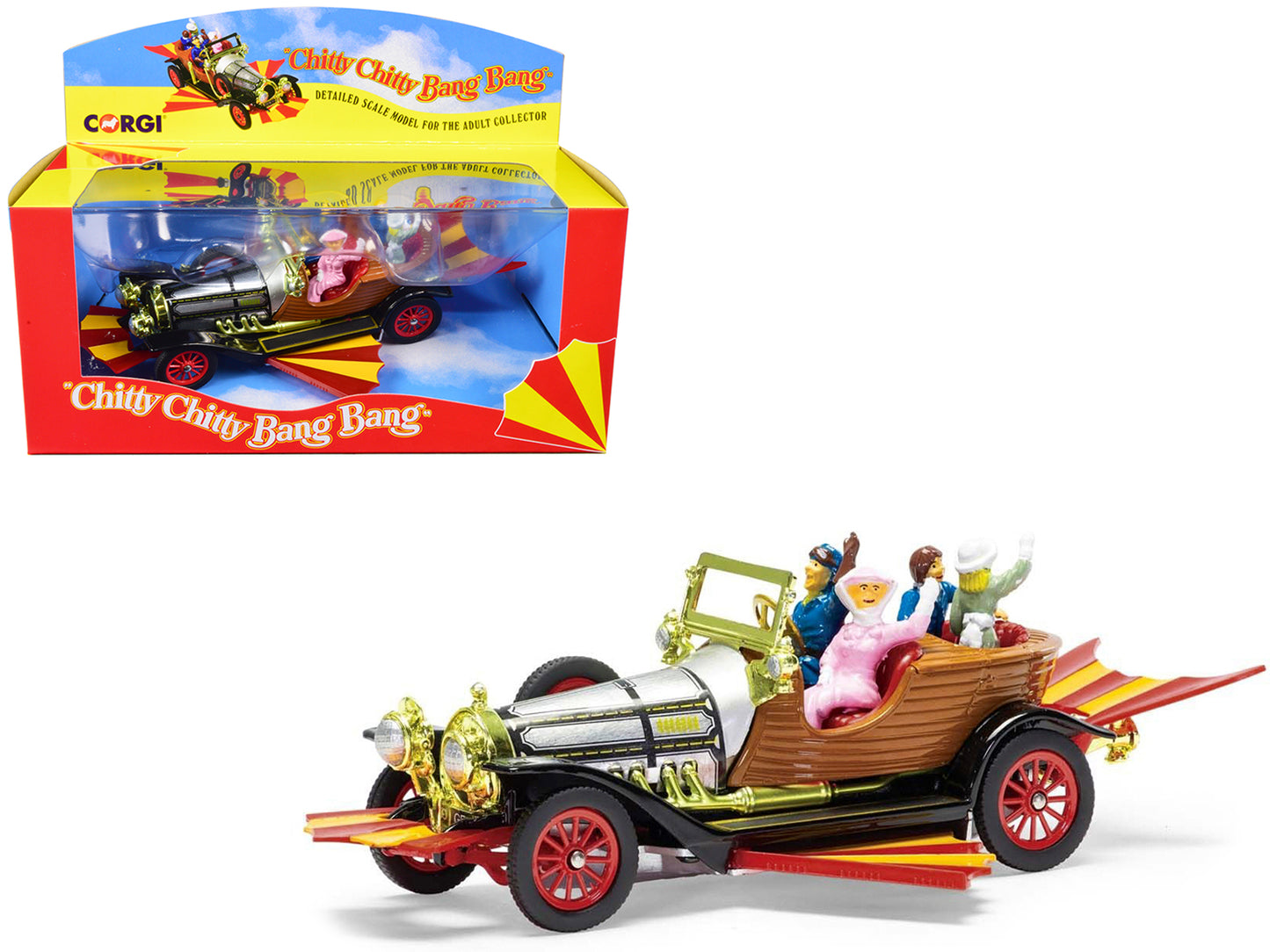 Chitty Chitty Bang Bang Car with 4 Sitting Figures "Chitty Chitty Bang Bang" (1968) Movie Diecast Model Car by Corgi