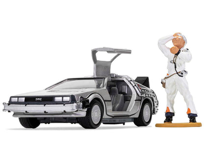 DMC DeLorean Time Machine with Doc Brown Figure "Back to the Future" (1985) Movie Diecast Model Car by Corgi