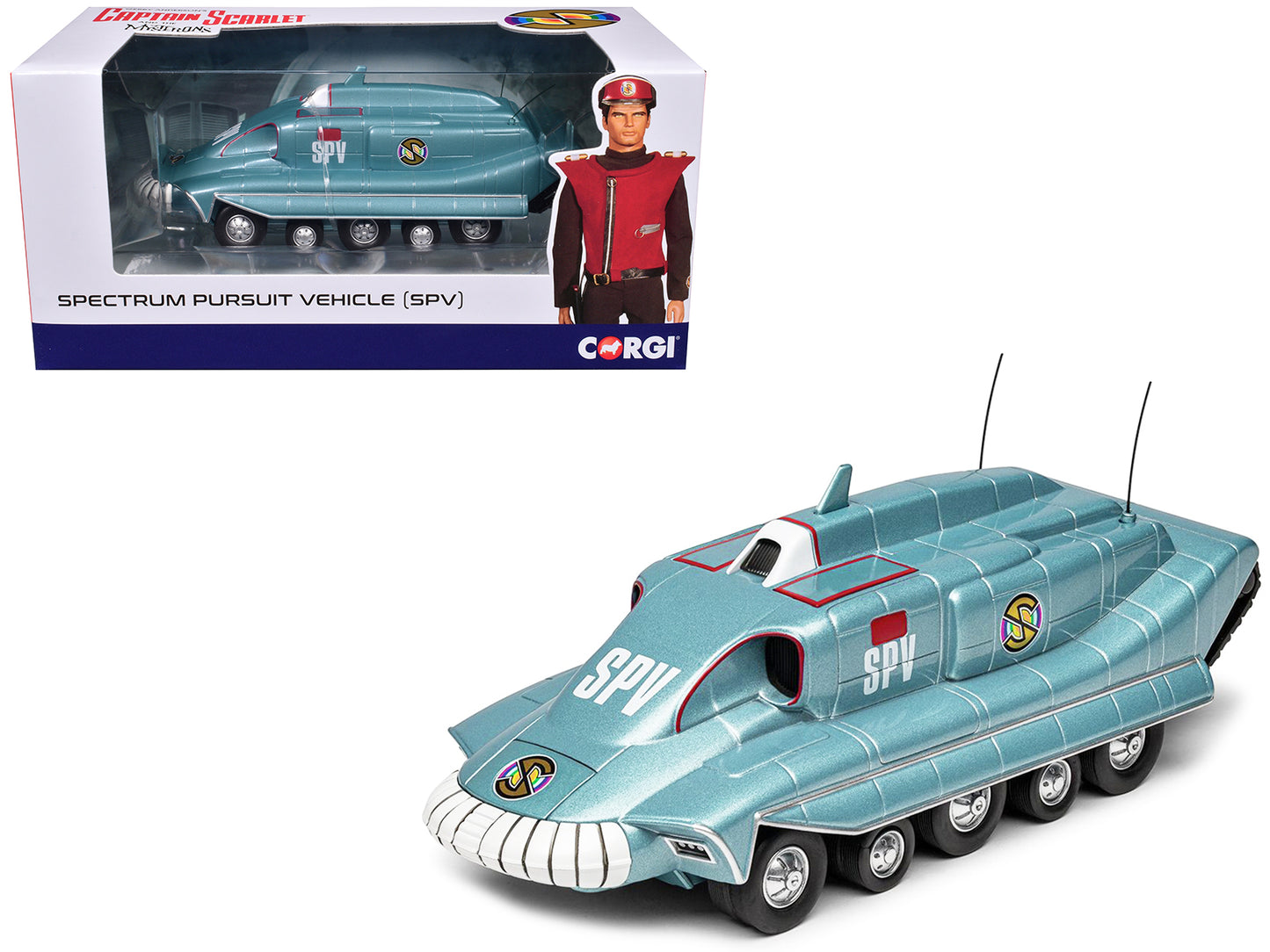 Spectrum Pursuit Vehicle (SPV) Blue Metallic "Captain Scarlet and the Mysterons" (1967-1968) TV Series Diecast Model by Corgi