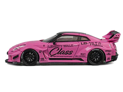 Nissan 35GT-RR "LB-Silhouette Works GT" RHD (Right Hand Drive) Pink with Black Top and Extra Wheels 1/64 Diecast Model Car by CM Models