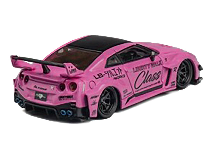 Nissan 35GT-RR "LB-Silhouette Works GT" RHD (Right Hand Drive) Pink with Black Top and Extra Wheels 1/64 Diecast Model Car by CM Models