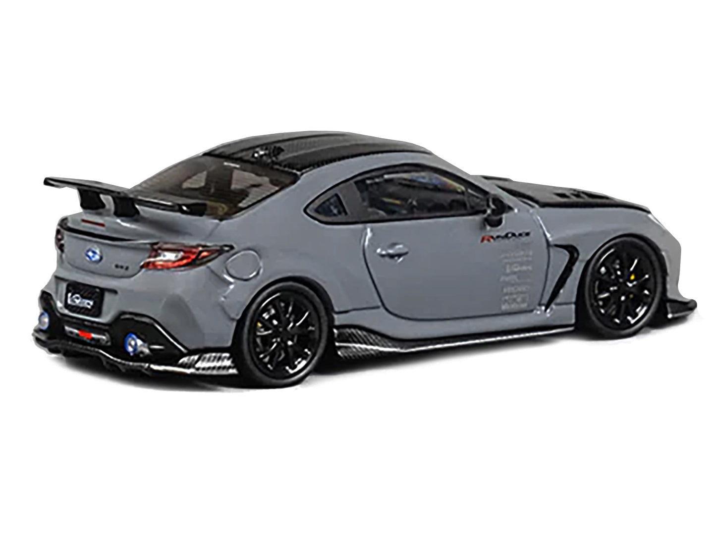 Subaru BRZ "Varis Arising-1" RHD (Right Hand Drive) Gray with Carbon Hood and Top with Extra Wheels 1/64 Diecast Model Car by CM Models