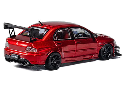 Mitsubishi Lancer Evolution IX RHD (Right Hand Drive) Red Metallic with Extra Wheels 1/64 Diecast Model Car by CM Models