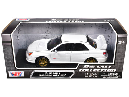 Subaru Impreza WRX STi White 1/24 Diecast Model Car by Motormax