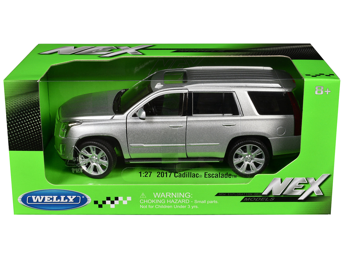 2017 Cadillac Escalade with Sunroof Silver Metallic 1/24-1/27 Diecast Model Car by Welly