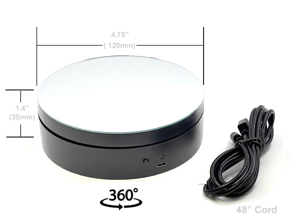 Mini Turntable Rotating Display Stand 4.75" with Mirror Base for 1/64 Scale Model Cars