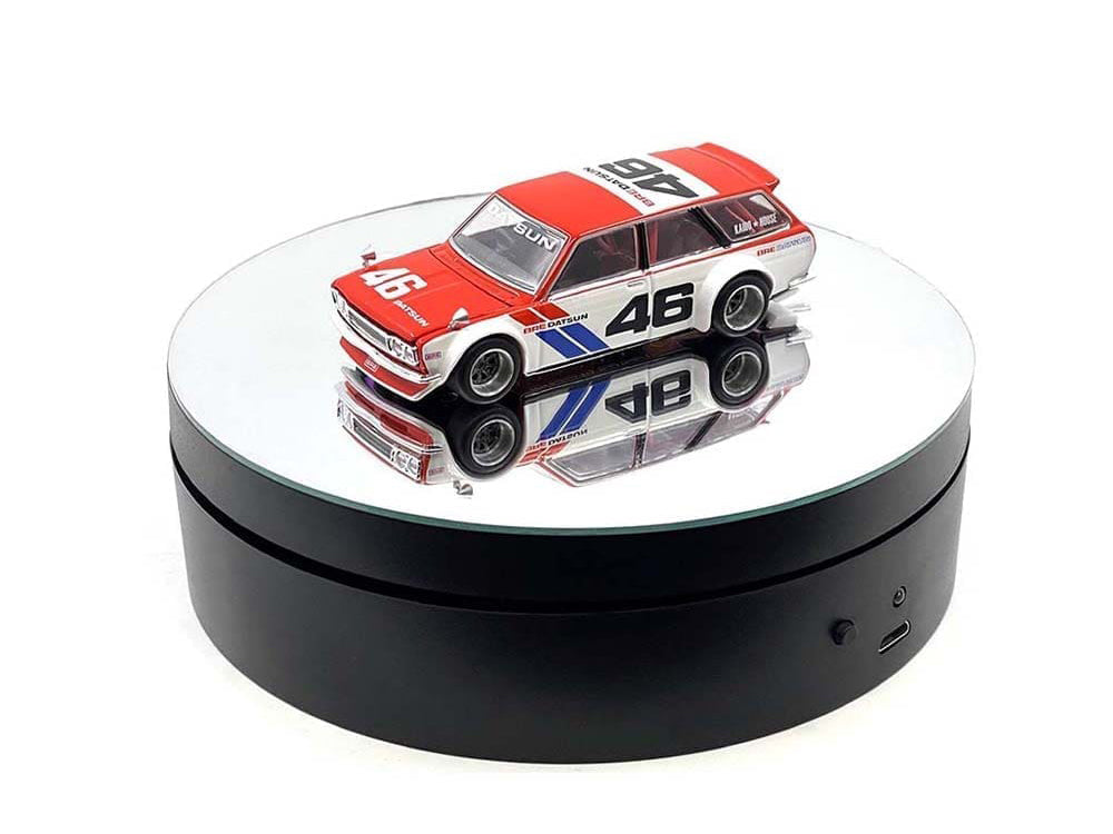 Mini Turntable Rotating Display Stand 4.75" with Mirror Base for 1/64 Scale Model Cars