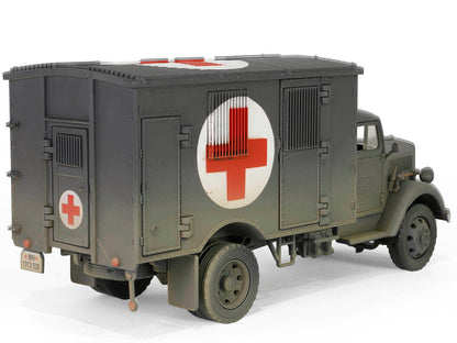 Opel-Blitz Kfz.305 Ambulance Gray (Weathered) "German Army" "Armoured Fighting Vehicle" Series 1/32 Diecast Model by Forces of Valor