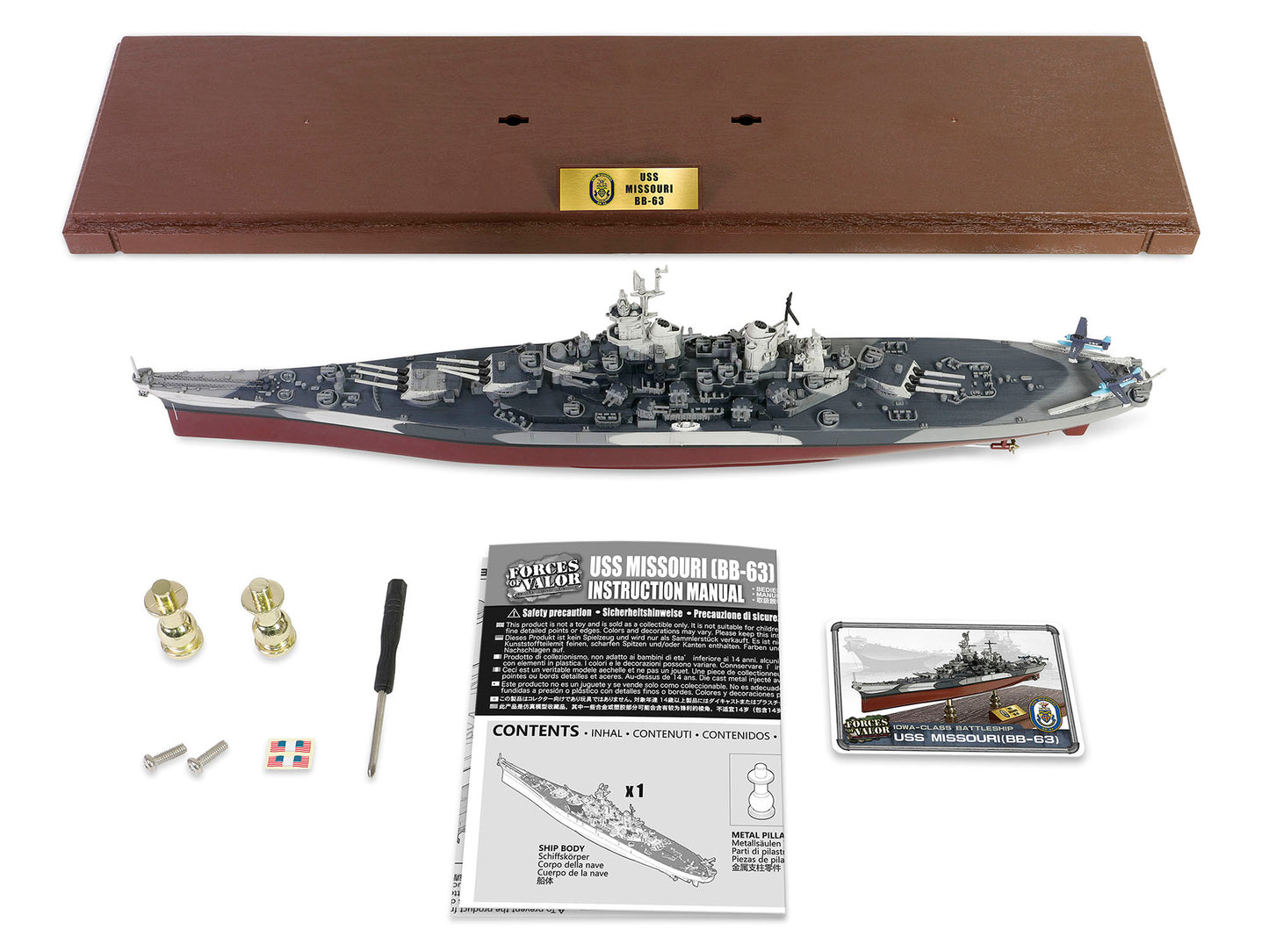 USS Missouri (BB-63) Iowa-class Battleship "Battle of Okinawa" (1945) United States Navy (Full Hull Edition) "Battleship" Series 1/700 Diecast Model by Forces of Valor