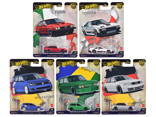 "World Tour" 5 piece Set "Car Culture" 2024 Series A Diecast Model Cars by Hot Wheels