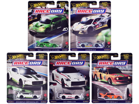 "Race Day" 5 piece Set "Car Culture" 2024 Series D Diecast Model Cars by Hot Wheels