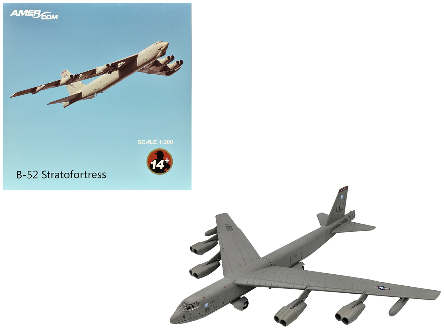 Boeing B-52 Stratofortress Bomber Aircraft "343rd Bomb Squadron 307th Operations Group Barksdale AFB" United States Air Force Reserves 1/200 Diecast Model Airplane