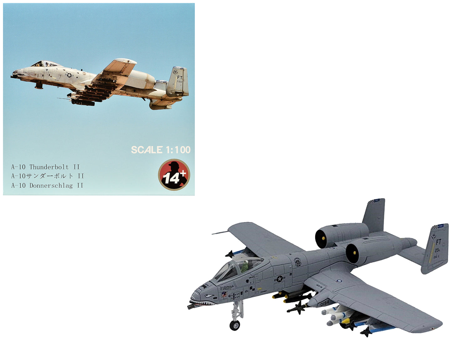 Republic A-10C Thunderbolt II Attack Aircraft "Flying Tigers 23rd Fighter Group 23rd Wing" (2003) United States Air Force 1/100 Diecast Model Airplane