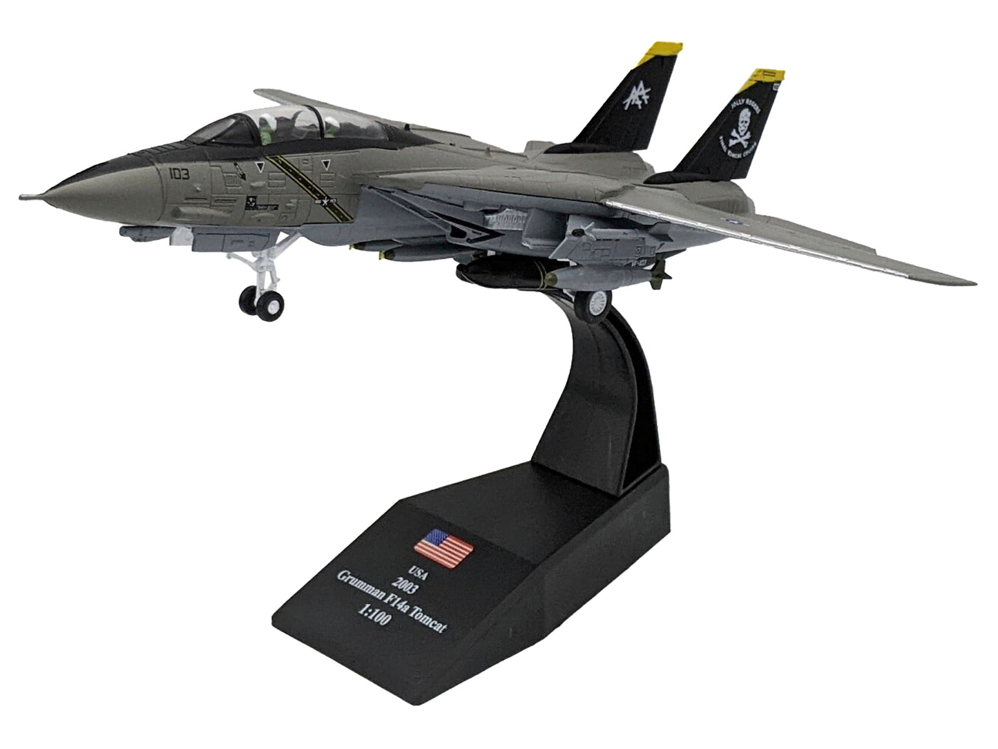 Grumman F-14B Tomcat Fighter Aircraft "VF-103 Jolly Rogers Last Tomcat Cruise USS John F. Kennedy (CV-67)" (2004) United States Navy 1/100 Diecast Model Airplane