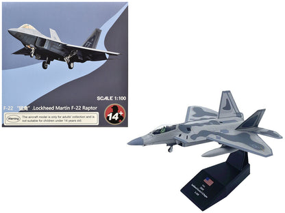 Lockheed Martin F-22A Raptor Stealth Aircraft "27th Figher Squadron 1st Operations Group Langley AFB" (2005) United States Air Force 1/100 Diecast Model Airplane