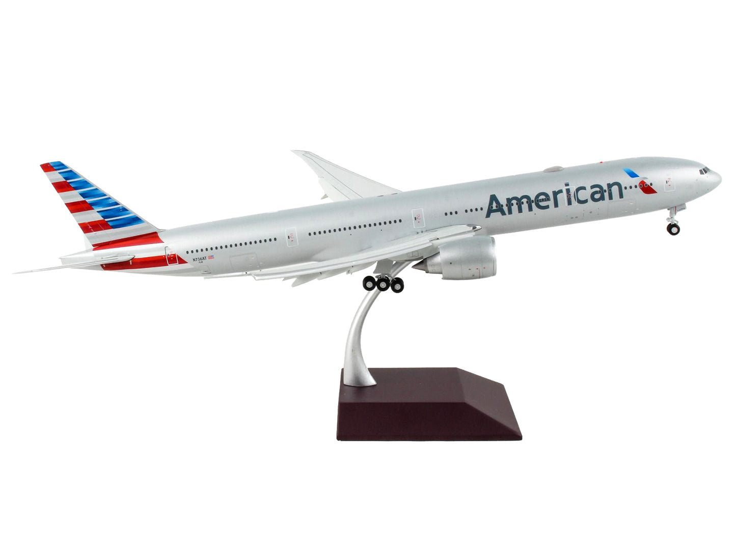 Boeing 777-300ER Commercial Aircraft with Flaps Down "American Airlines" Silver "Gemini 200" Series 1/200 Diecast Model Airplane by GeminiJets