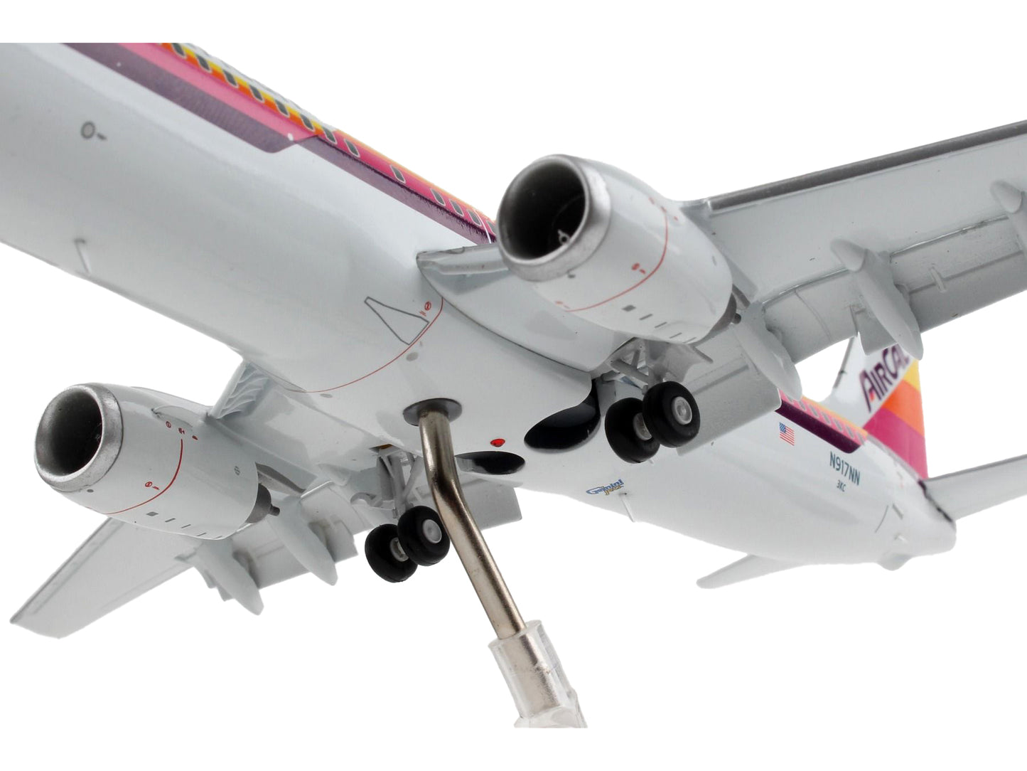 Boeing 737-800 Commercial Aircraft with Flaps Down "American Airlines - AirCal" Gray with Stripes "Gemini 200" Series 1/200 Diecast Model Airplane by GeminiJets