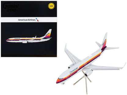 Boeing 737-800 Commercial Aircraft with Flaps Down "American Airlines - AirCal" Gray with Stripes "Gemini 200" Series 1/200 Diecast Model Airplane by GeminiJets