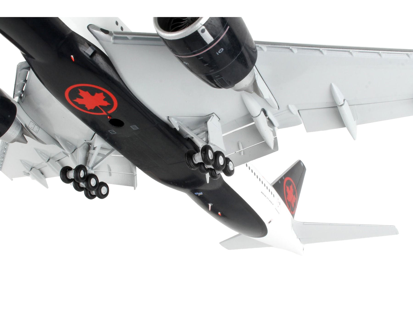 Boeing 777-200LR Commercial Aircraft with Flaps Down "Air Canada" White with Black Tail "Gemini 200" Series 1/200 Diecast Model Airplane by GeminiJets