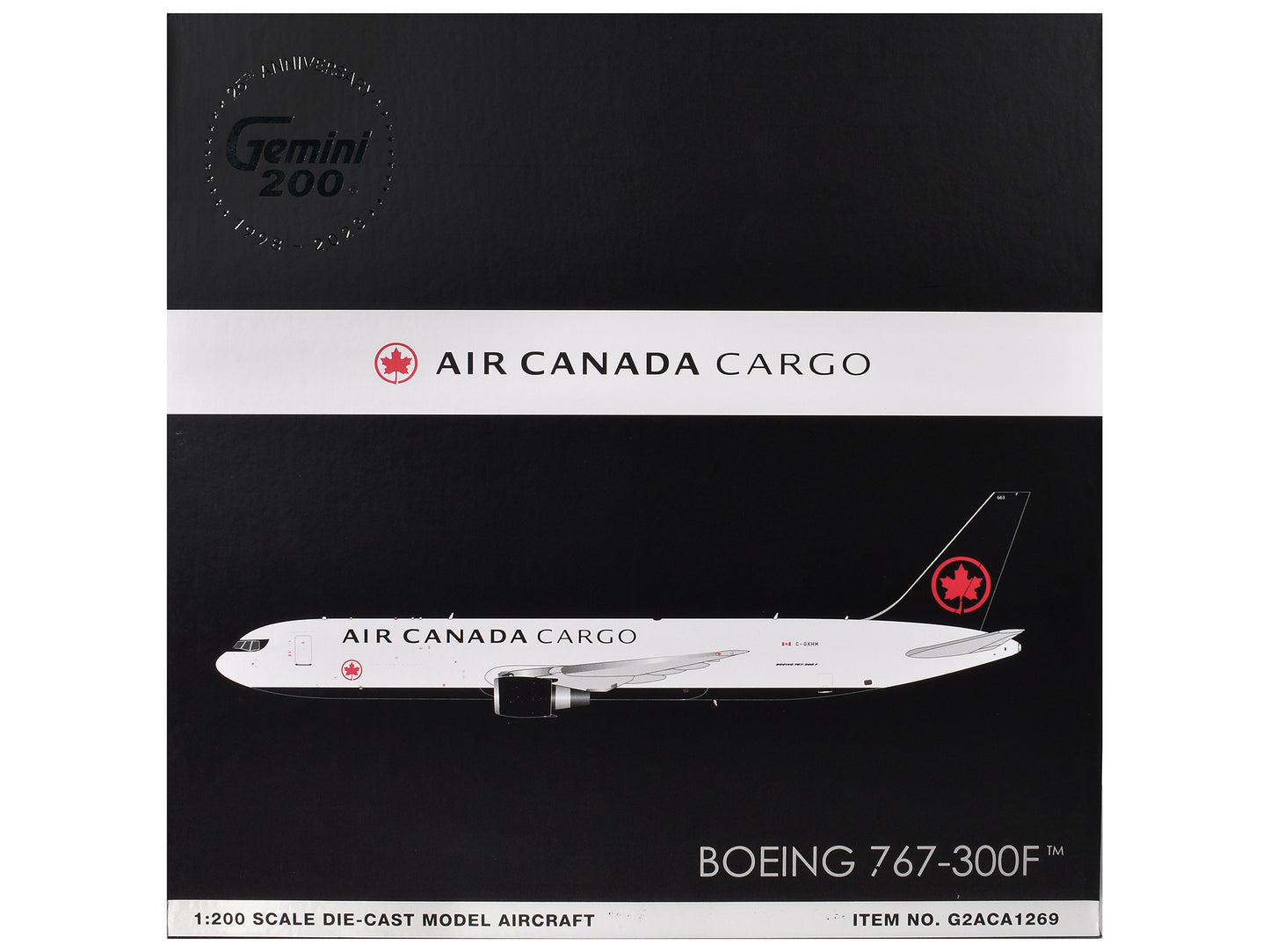 Boeing 767-300F Commercial Aircraft "Air Canada Cargo" (C-GXHM) White with Black Tail "Gemini 200" Series 1/200 Diecast Model Airplane by GeminiJets