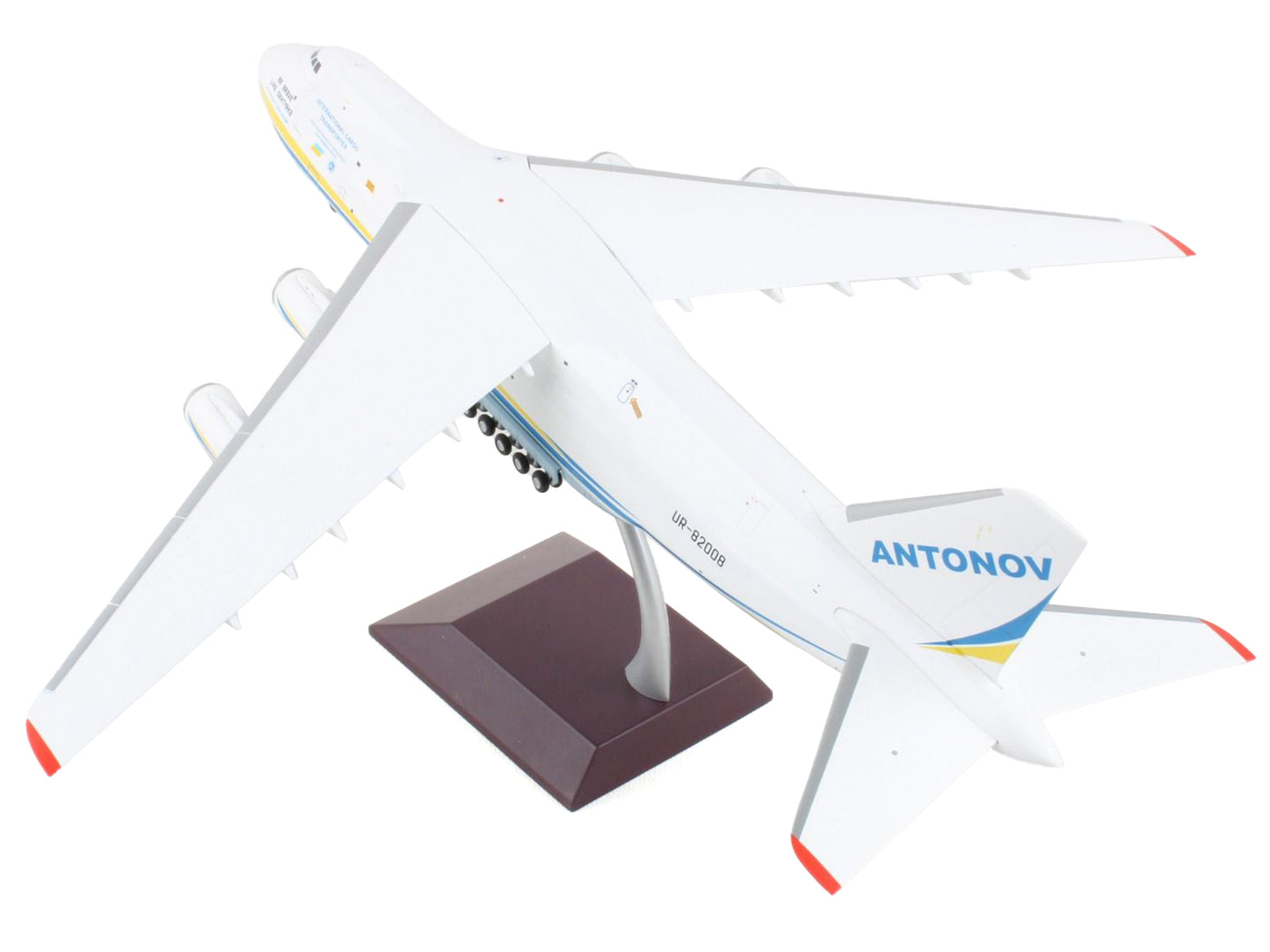 Antonov 124-100M Commercial Aircraft "Antonov Airlines" White with Blue and Yellow Stripes "Gemini 200" Series 1/200 Diecast Model Airplane by GeminiJets