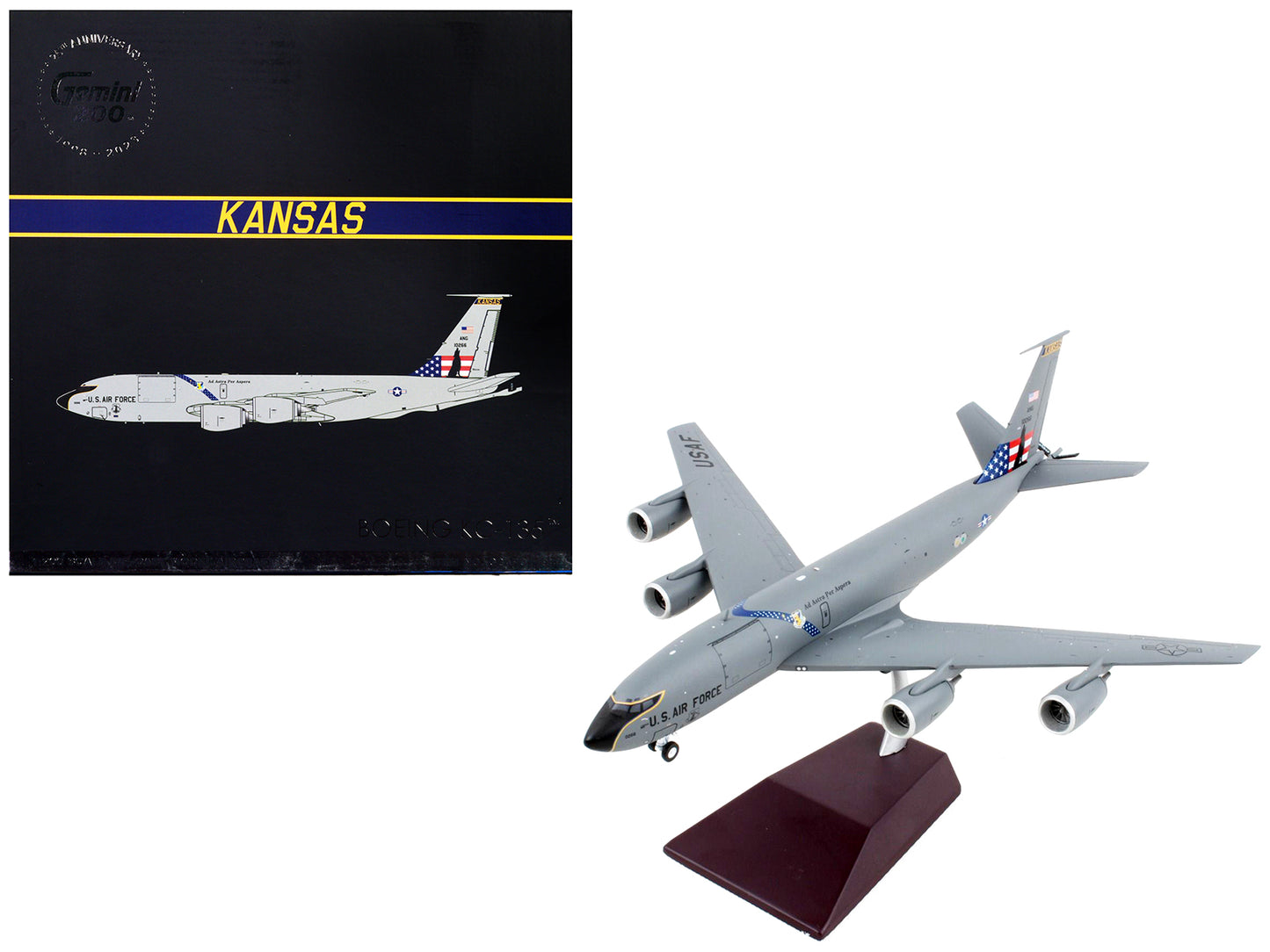 Boeing KC-135 Stratotanker Tanker Aircraft "Kansas Air National Guard" United States Air Force "Gemini 200" Series 1/200 Diecast Model Airplane by GeminiJets