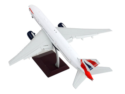 Boeing 777-200ER Commercial Aircraft with Flaps Down "British Airways" White with Striped Tail "Gemini 200" Series 1/200 Diecast Model Airplane by GeminiJets