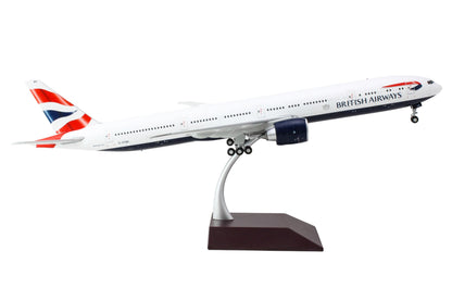 Boeing 777-300ER Commercial Aircraft "British Airways" (G-STBH) White with Striped Tail "Gemini 200" Series 1/200 Diecast Model Airplane by GeminiJets