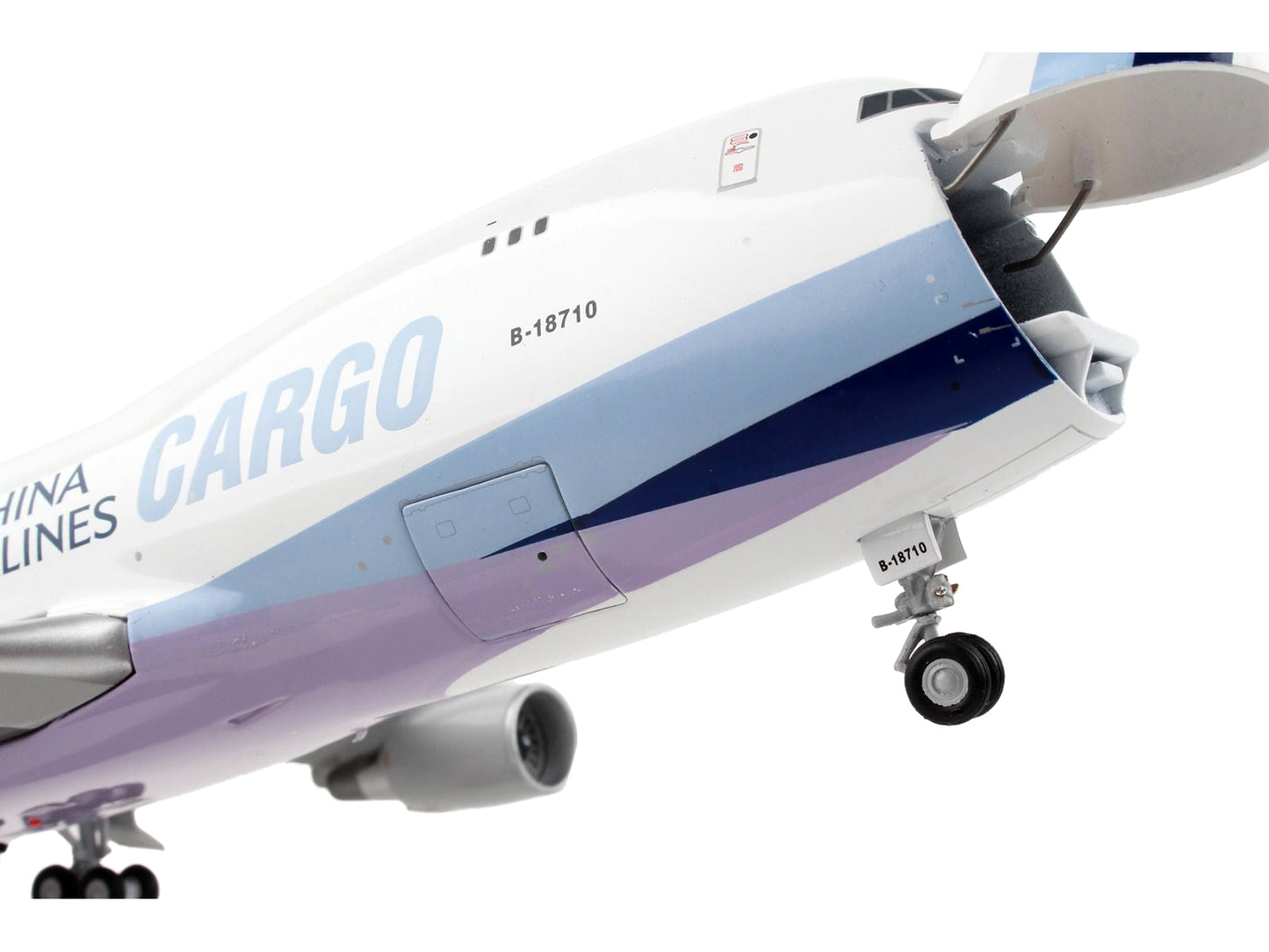 Boeing 747-400F Commercial Aircraft "China Airlines Cargo" White with Purple Tail "Gemini 200 - Interactive" Series 1/200 Diecast Model Airplane by GeminiJets