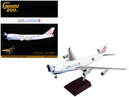 Boeing 747-400F Commercial Aircraft "China Airlines Cargo" White with Purple Tail "Gemini 200 - Interactive" Series 1/200 Diecast Model Airplane by GeminiJets