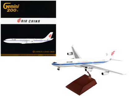 Airbus A340-300 Commercial Aircraft "Air China" White with Blue Stripes "Gemini 200" Series 1/200 Diecast Model Airplane by GeminiJets