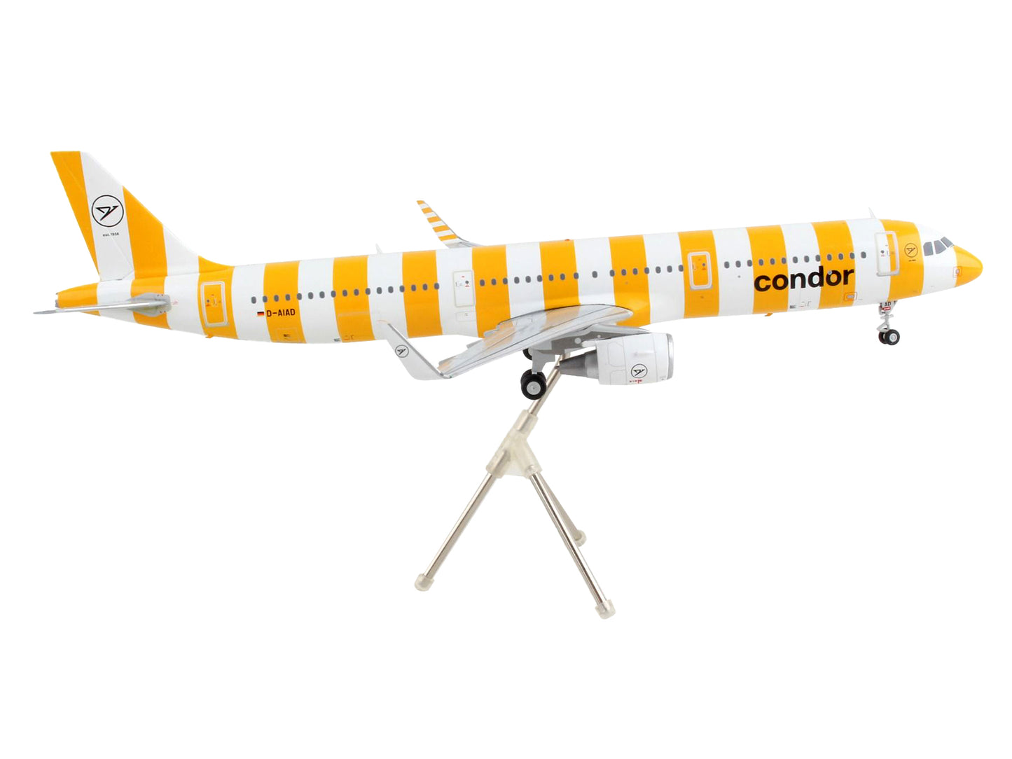 Airbus A321 Commercial Aircraft "Condor Airlines" White and Orange Striped "Gemini 200" Series 1/200 Diecast Model Airplane by GeminiJets