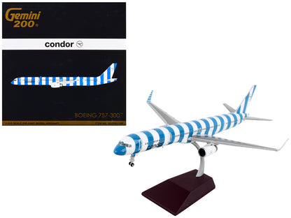 Boeing 757-300 Commercial Aircraft "Condor Airlines" Blue and White Stripes "Gemini 200" Series 1/200 Diecast Model Airplane by GeminiJets