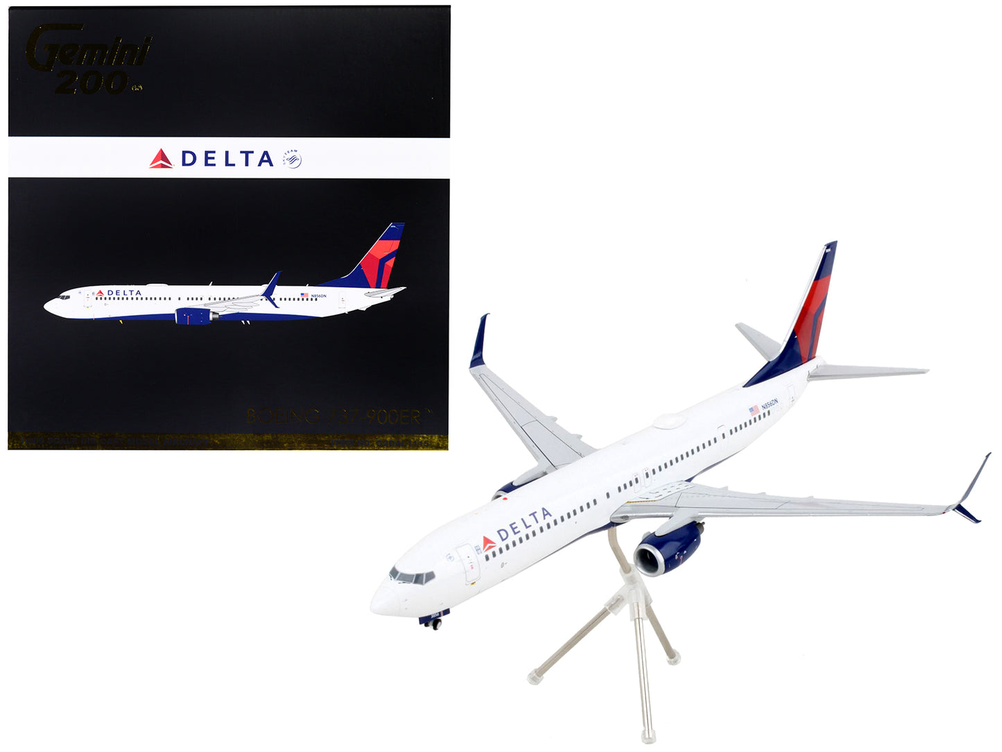 Boeing 737-900ER Commercial Aircraft "Delta Air Lines" White with Blue and Red Tail "Gemini 200" Series 1/200 Diecast Model Airplane by GeminiJets