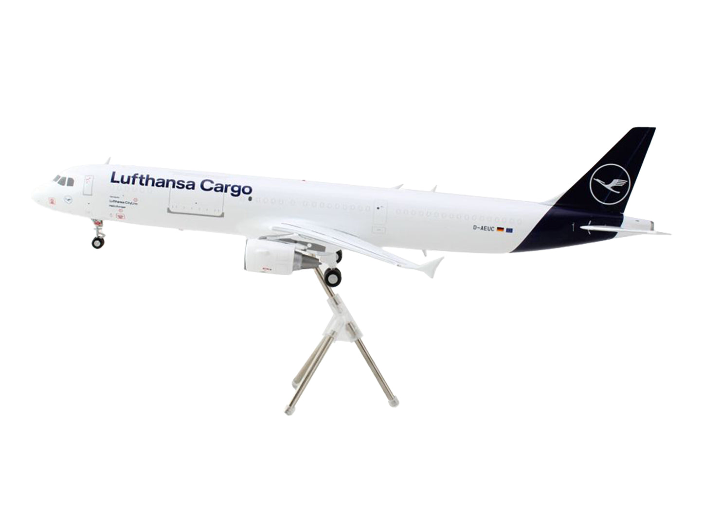 Airbus A321P2F Commercial Aircraft "Lufthansa Cargo" (D-AEUC) White with Blue Tail "Gemini 200" Series 1/200 Diecast Model Airplane by GeminiJets