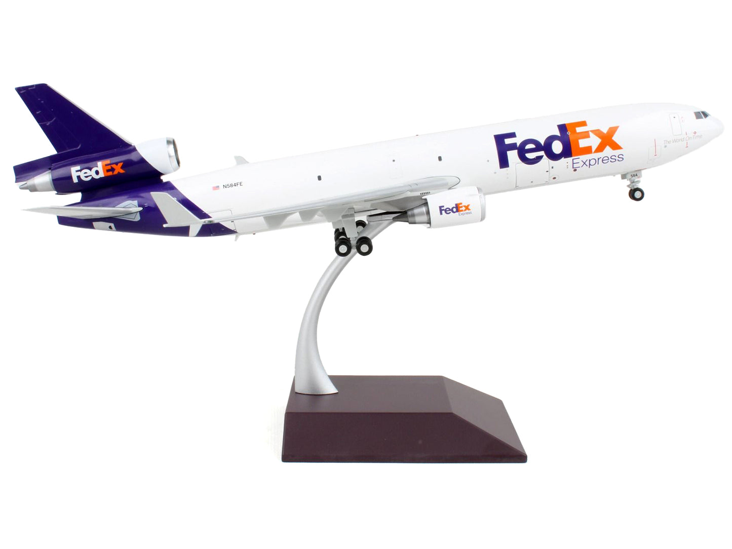 McDonnell Douglas MD-11F Commercial Aircraft "Federal Express" White with Purple Tail "Interactive Series" 1/200 Diecast Model Airplane by GeminiJets