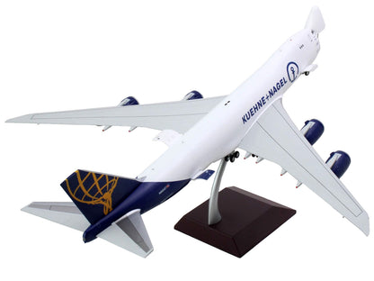 Boeing 747-8F Commercial Aircraft "Atlas Air - Kuene+Nagel" (N862GT) White with Blue Tail "Gemini 200 - Interactive" Series 1/200 Diecast Model Airplane by GeminiJets